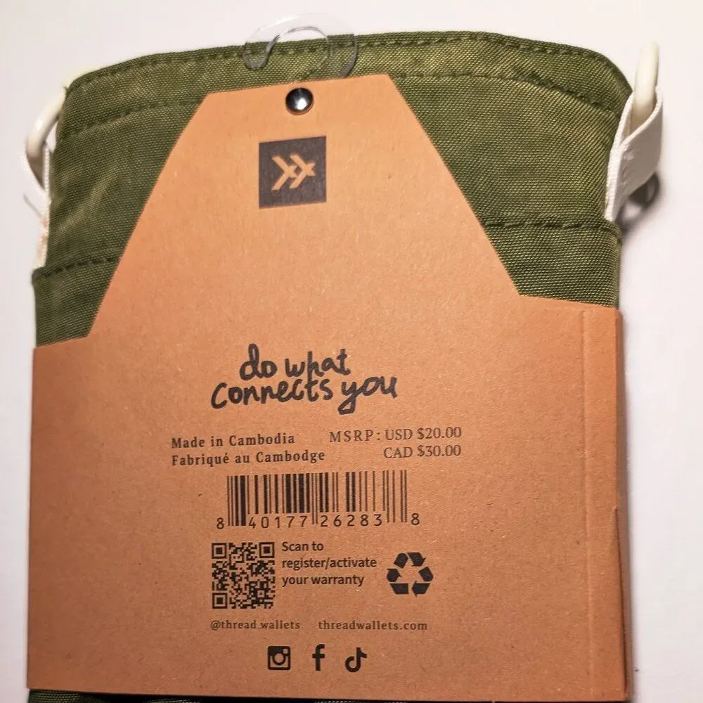 THREAD Pocket Sling Crossbody Bag Compact Nylon EDC Olive